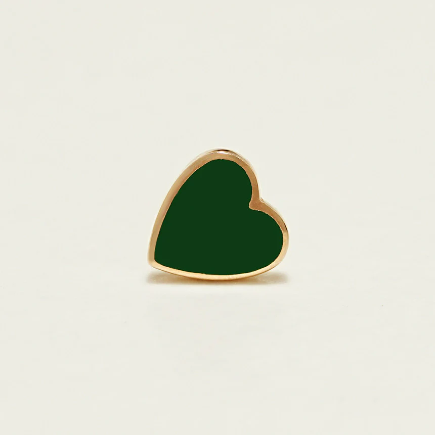14K Solid Gold Enamel Heart Cartilage Earring 20G18G16G - Image 15