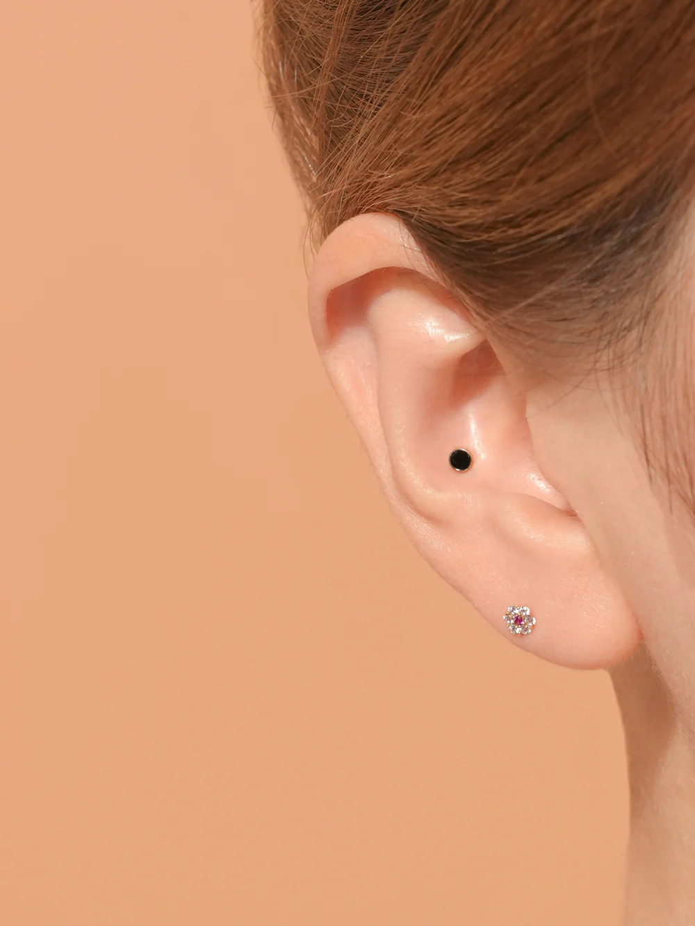 14K Solid Gold Harmony Flower Internally Threaded Labret Piercing 20G - Image 8