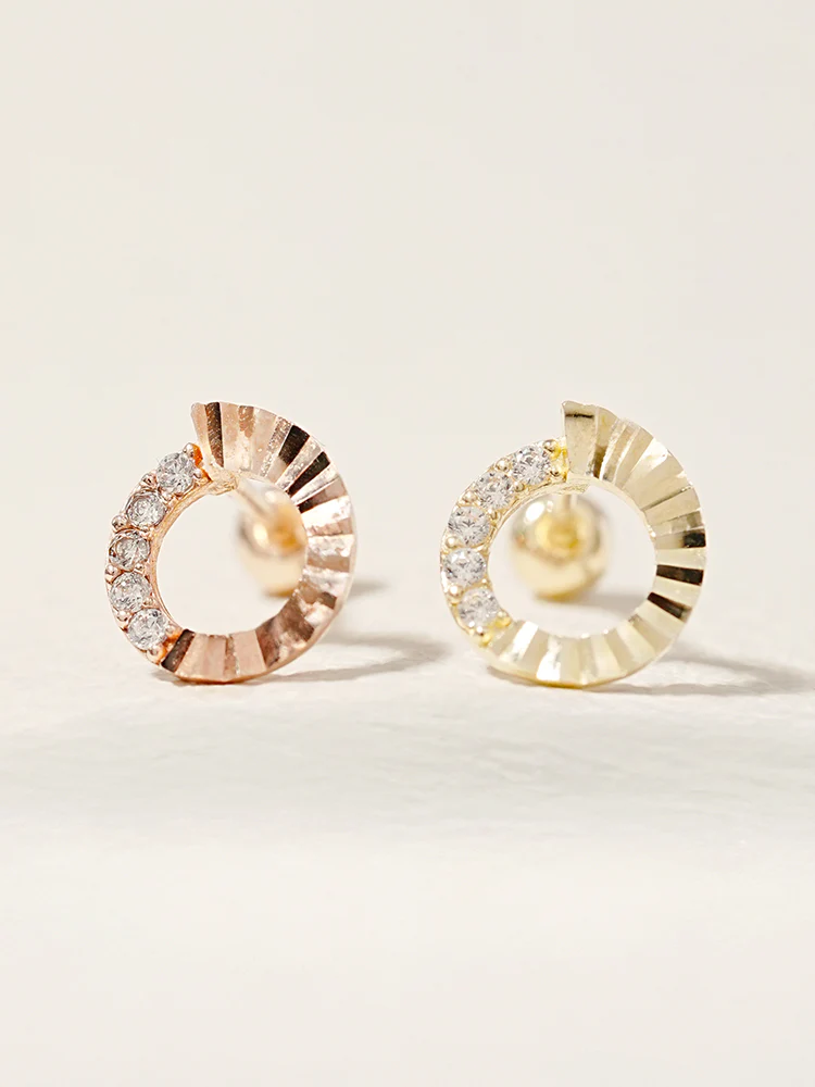 14K Solid Gold Jackpot Round Cut Cubic Cartilage Earring 20G - Image 3