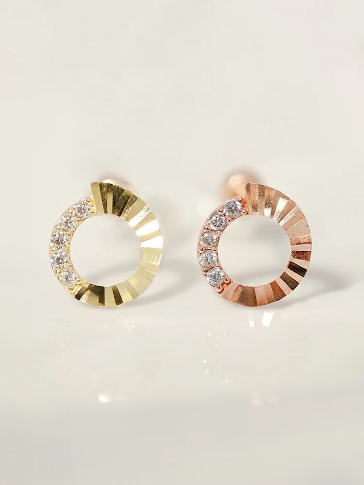 14K Solid Gold Jackpot Round Cut Cubic Cartilage Earring 20G - Image 7