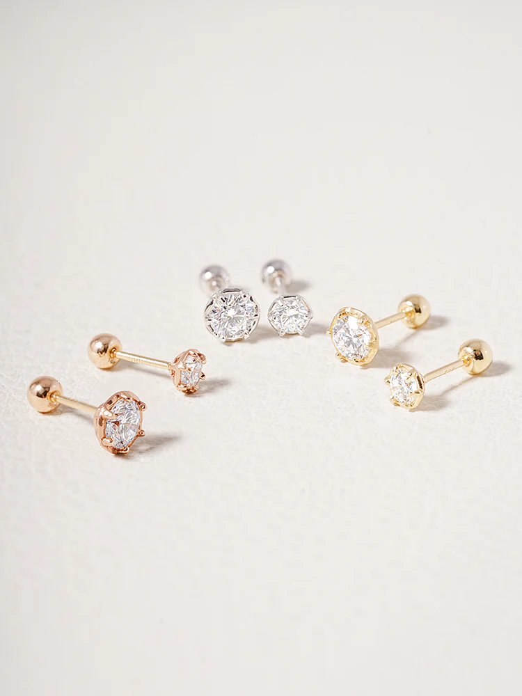 14K Solid Gold Lab Diamond Grace Cartilage Earring 20G18G16G - Image 12