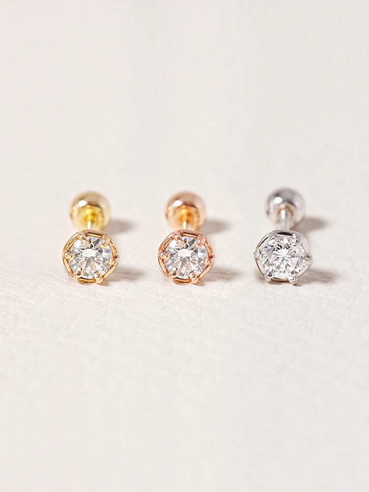 14K Solid Gold Lab Diamond Grace Cartilage Earring 20G18G16G - Image 16