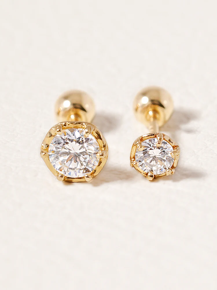 14K Solid Gold Lab Diamond Grace Cartilage Earring 20G18G16G - Image 22