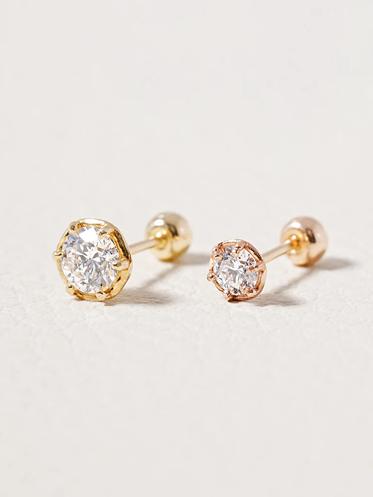 14K Solid Gold Lab Diamond Grace Cartilage Earring 20G18G16G - Image 23