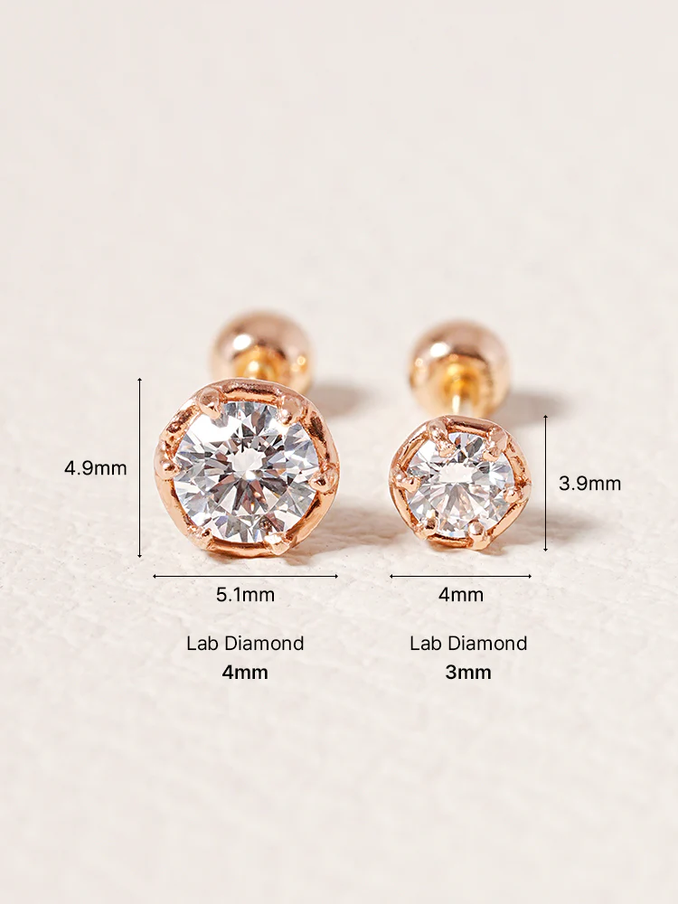 14K Solid Gold Lab Diamond Grace Cartilage Earring 20G18G16G - Image 26