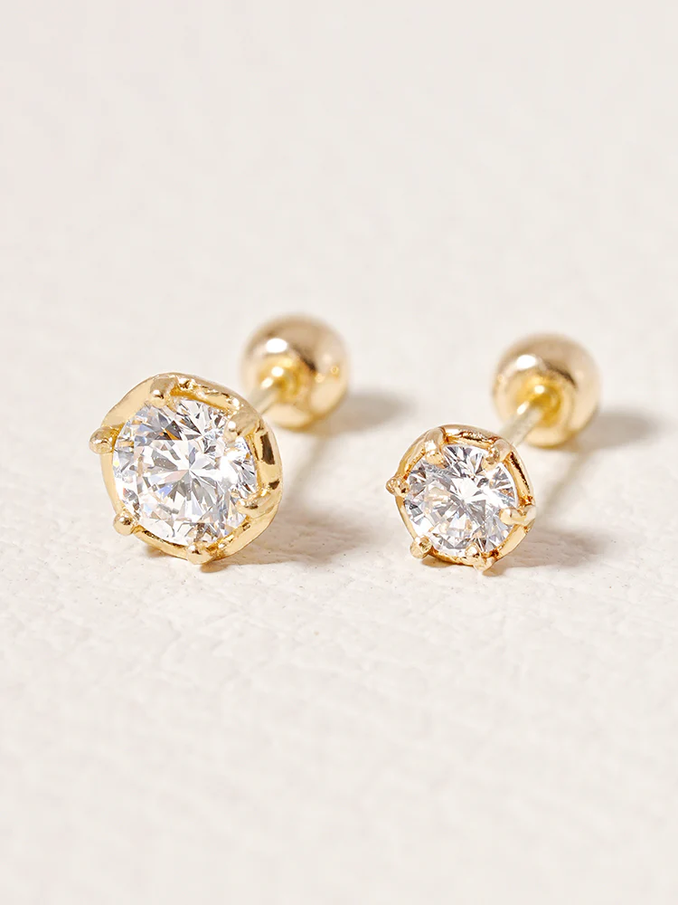 14K Solid Gold Lab Diamond Grace Cartilage Earring 20G18G16G - Image 3