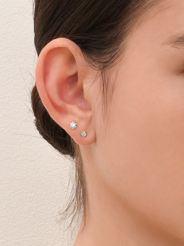 14K Solid Gold Lab Diamond Grace Cartilage Earring 20G18G16G - Image 5