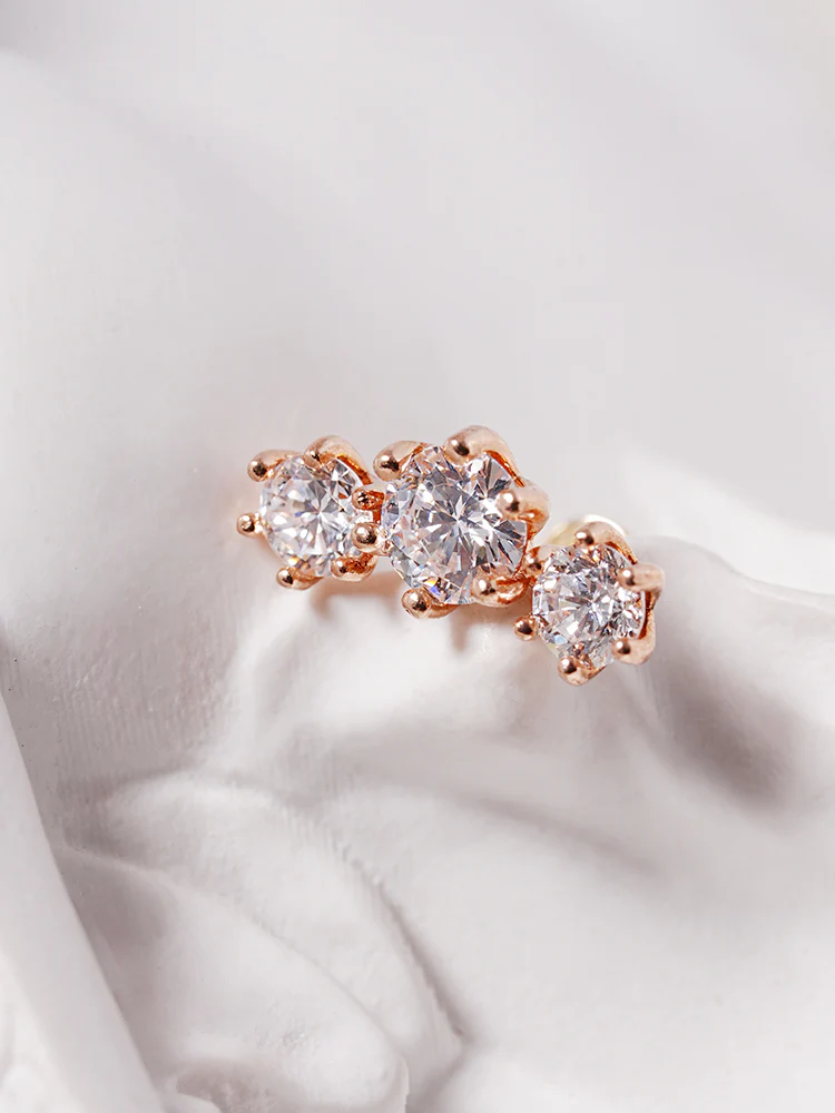 14K Solid Gold Lab Diamond Lumiere Cartilage Earring 20G18G16G - Image 18