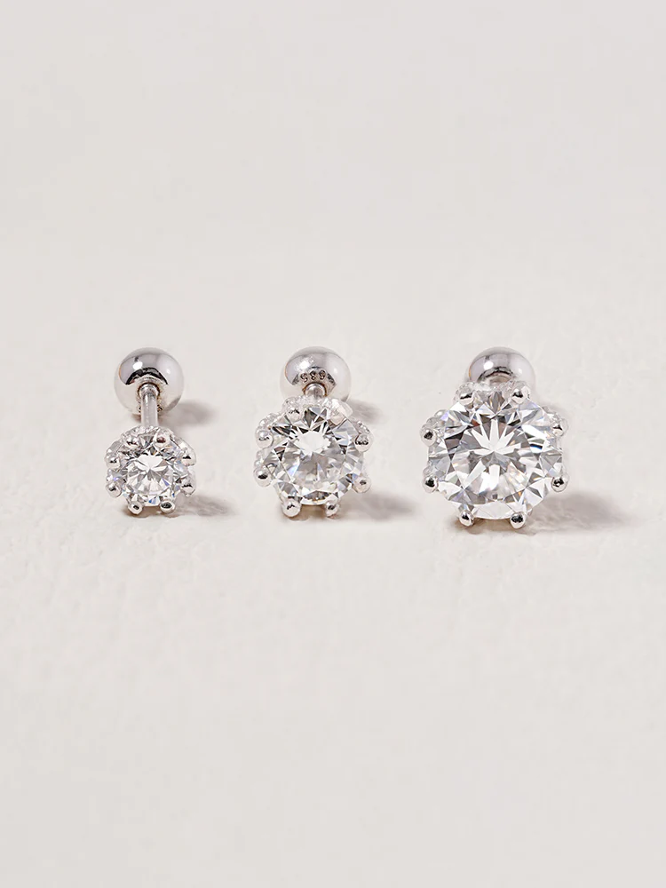 14K Solid Gold Lab Diamond Queen's Bloom Cartilage Earring 20G18G16G - Image 18