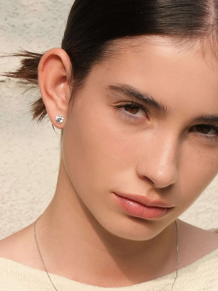 14K Solid Gold Lab Diamond Shine Classic Cartilage Earring 20G - Image 4