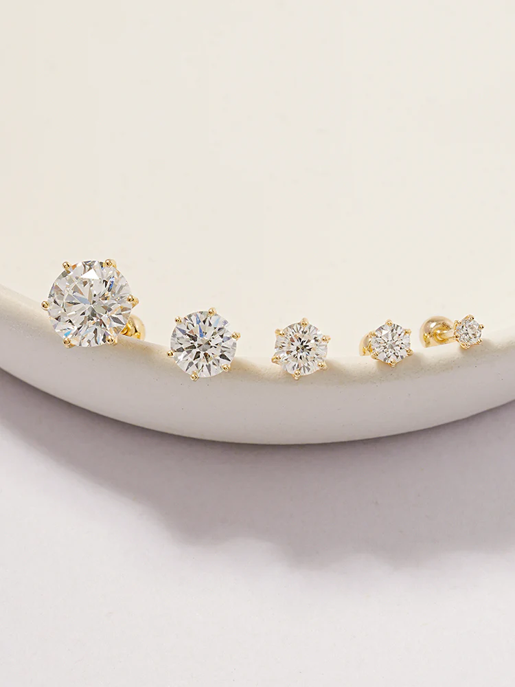 14K Solid Gold Lab Diamond Shine Classic Cartilage Earring 20G - Image 5