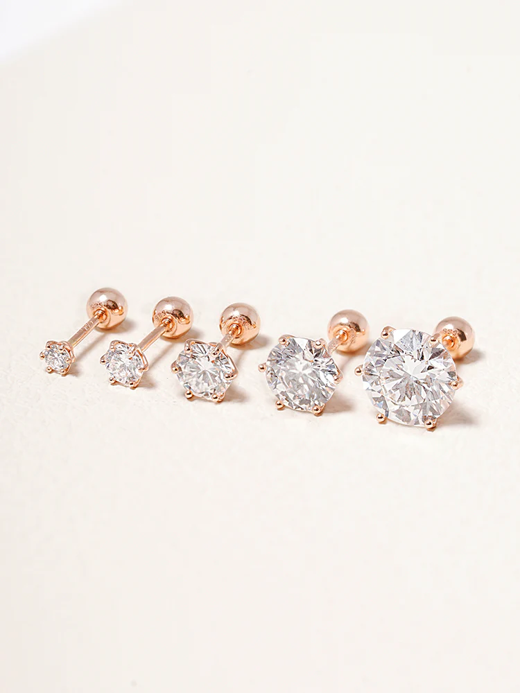 14K Solid Gold Lab Diamond Shine Classic Cartilage Earring 20G - Image 7