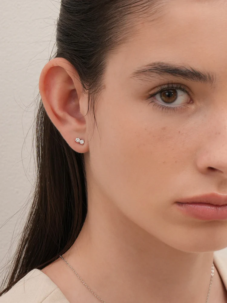 14K Solid Gold Lab Diamond Twin Stud Internally Threaded Labret Piercing 20G - Image 10