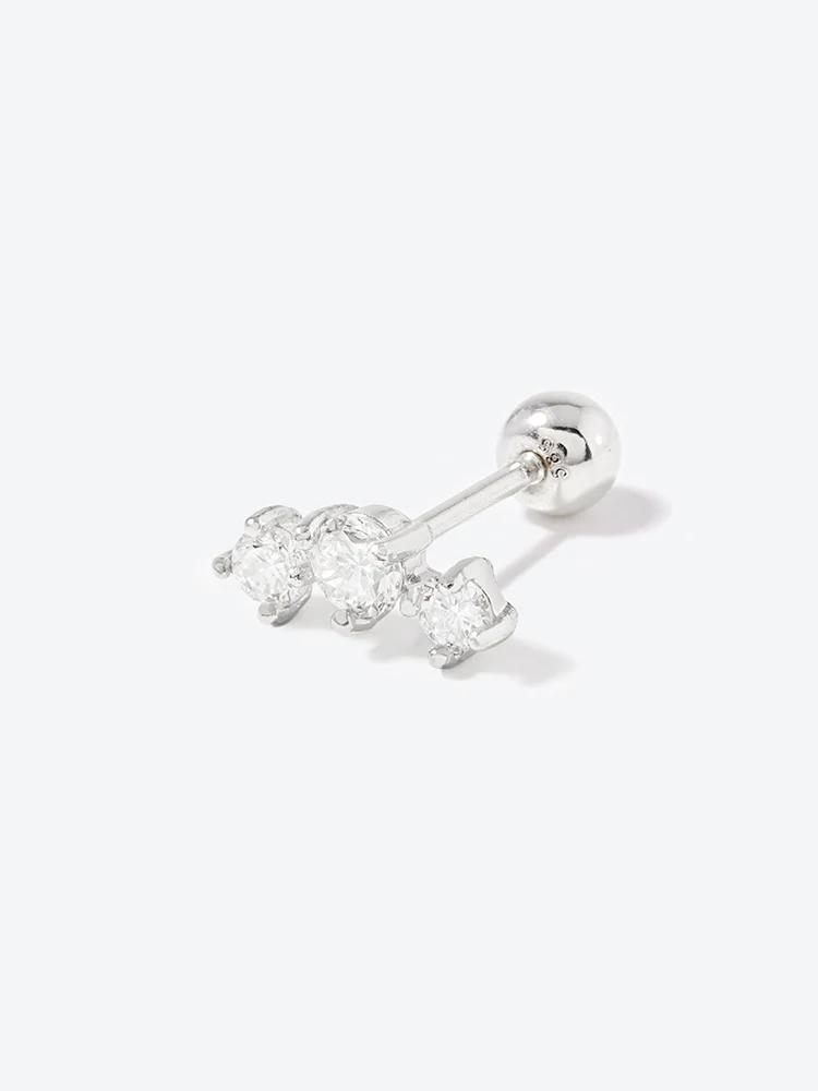 14K Solid Gold Lab Diamond Twinkle Crown Cartilage Earring 20G18G16G - Image 23