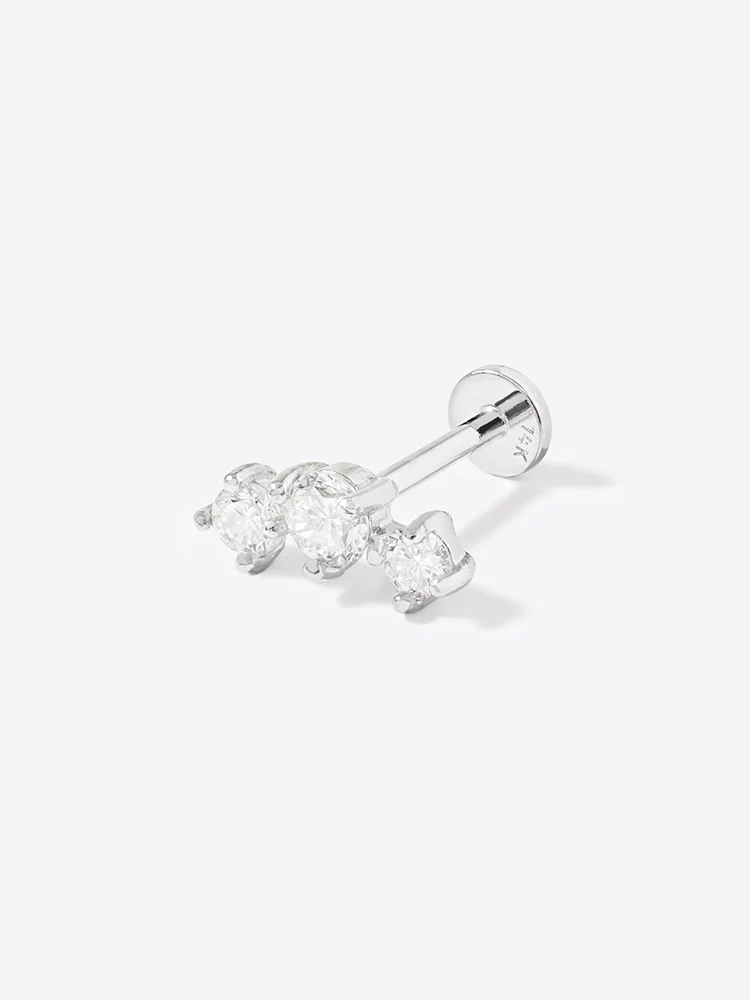 14K Solid Gold Lab Diamond Twinkle Crown Internally Threaded Labret Piercing 20G - Image 26