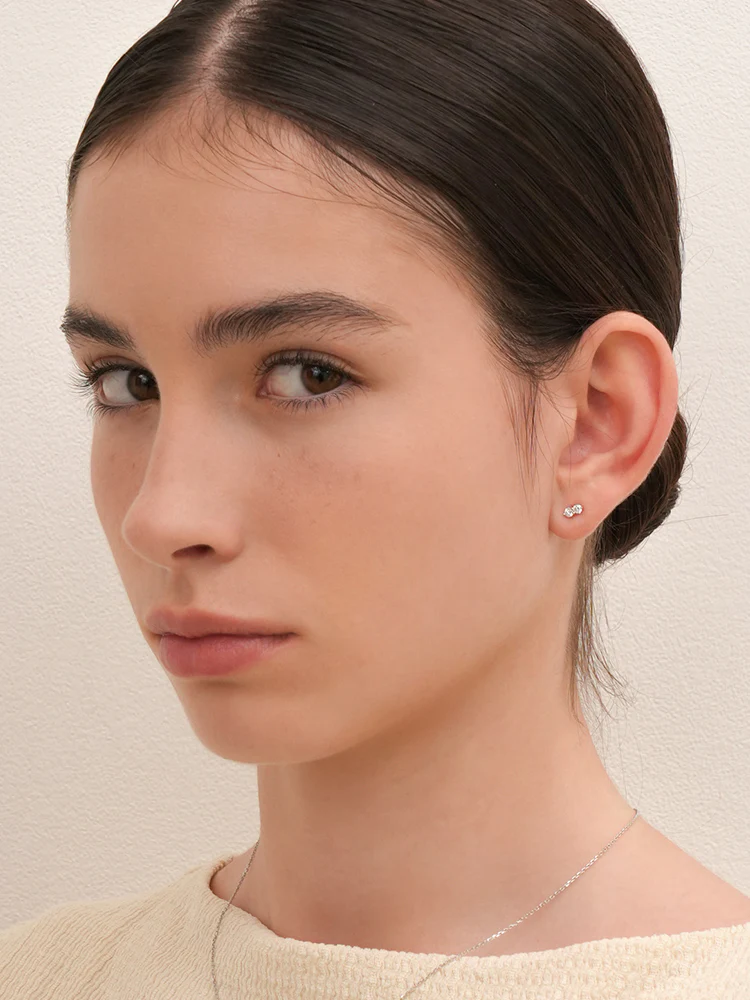 14K Solid Gold Lab Diamond Two Stone Two Way Internally Threaded Labret Piercing 20G - Image 14