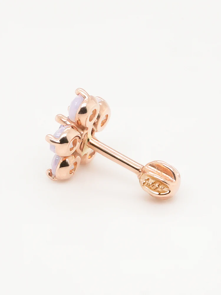 14K Solid Gold Lilac Blossom Cartilage Earring 18G16G - Image 18