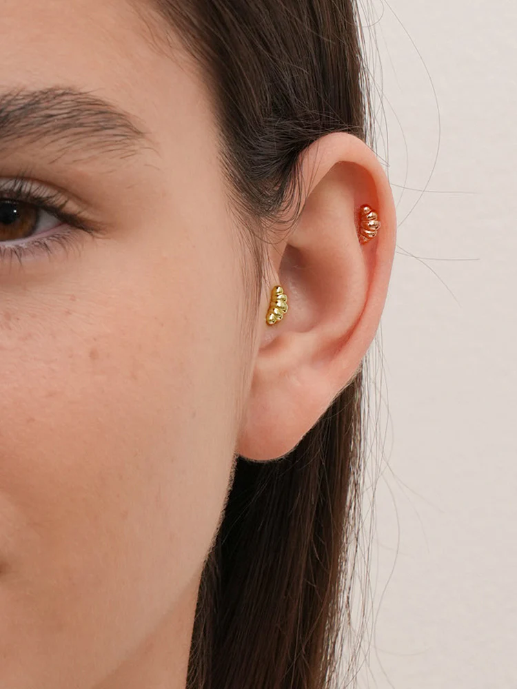 14K Solid Gold Lovely Volume Cartilage Earring 20G - Image 10