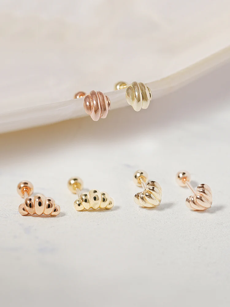 14K Solid Gold Lovely Volume Cartilage Earring 20G - Image 11