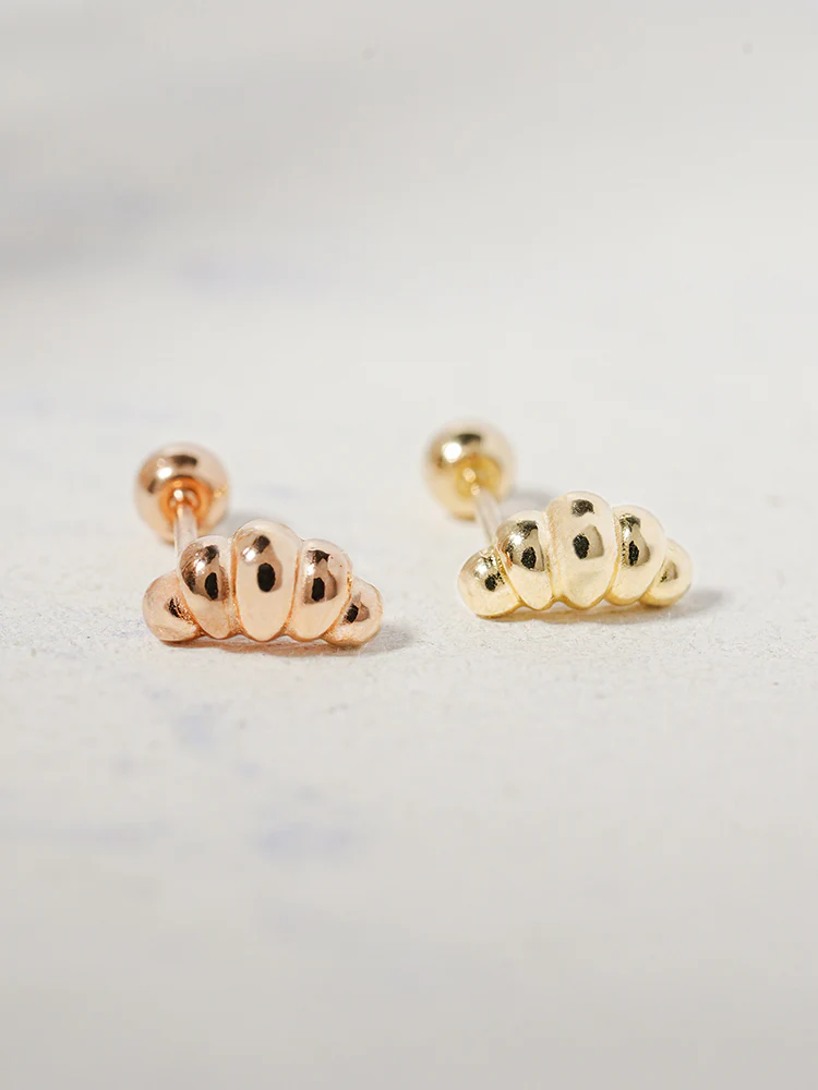 14K Solid Gold Lovely Volume Cartilage Earring 20G - Image 13