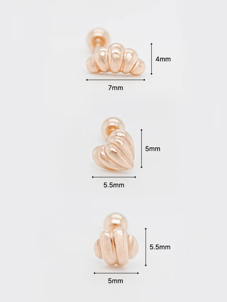 14K Solid Gold Lovely Volume Cartilage Earring 20G - Image 29