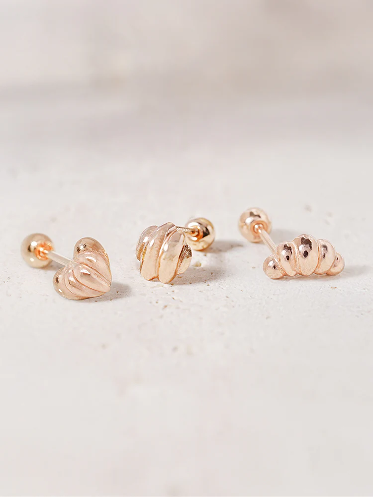 14K Solid Gold Lovely Volume Cartilage Earring 20G - Image 9