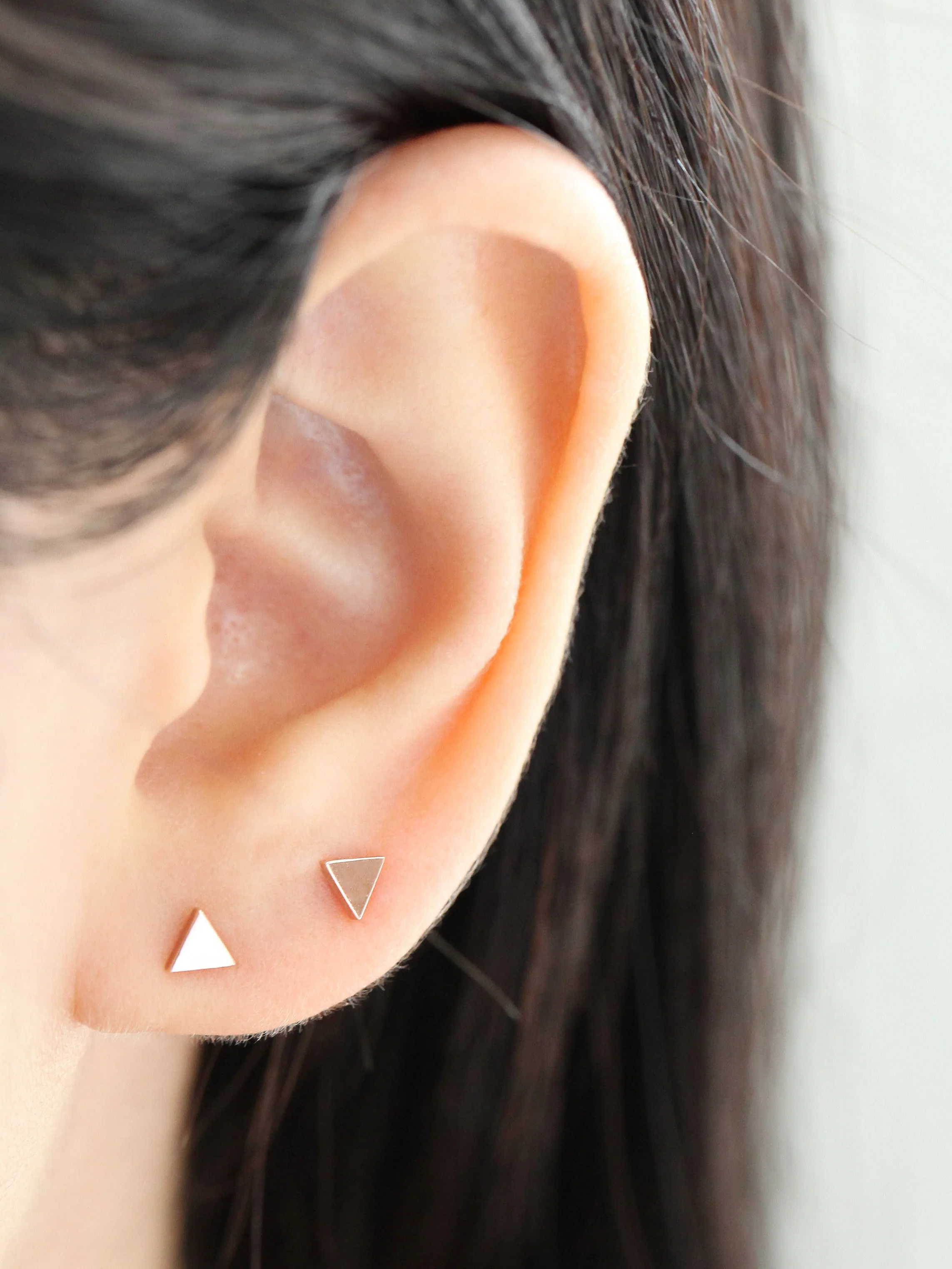 14K Gold Flat Round Stud Earring - Image 6
