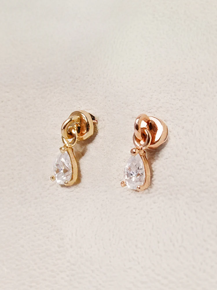 14K Solid Gold Moissanite Dia Teardrop Drop Internally Threaded Labret Piercing 20G - Image 18