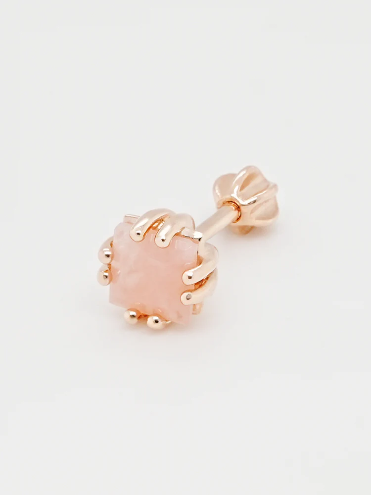 14K Solid Gold Morning Forest Gemstone Cartilage Earring 18G16G - Image 18