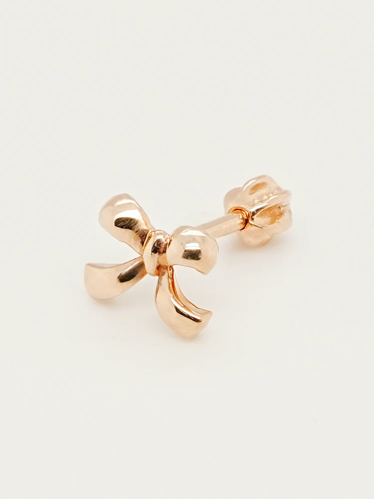 14K Solid Gold Ribbon Shape Cartilage Earring 18G16G - Image 11