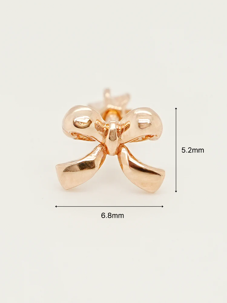 14K Solid Gold Ribbon Shape Cartilage Earring 18G16G - Image 13