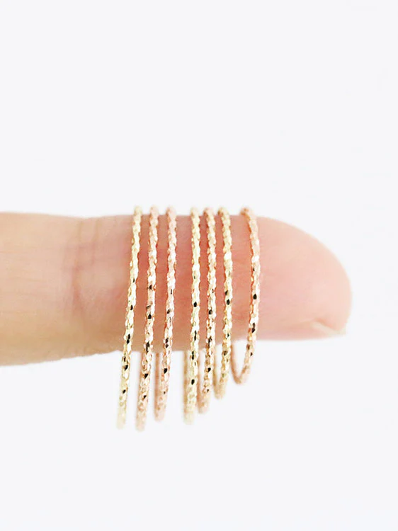 14K Gold Dainty Finger Stacking Ring - Image 3