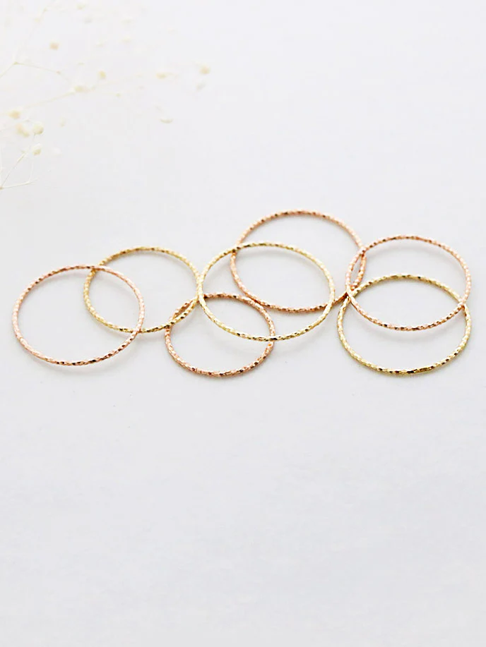 14K Gold Dainty Finger Stacking Ring - Image 4