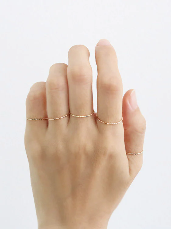 14K Gold Dainty Finger Stacking Ring - Image 6