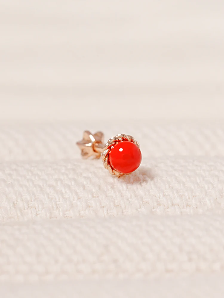 14K Solid Gold Ruby Ball Point Cartilage Earring 18G16G - Image 7