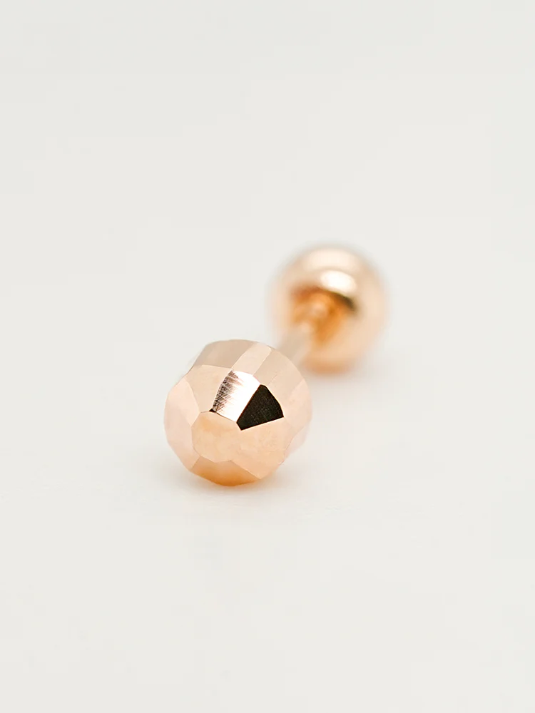 14K Solid Gold Shining Circular Cut Cartilage Earring 20G - Image 12