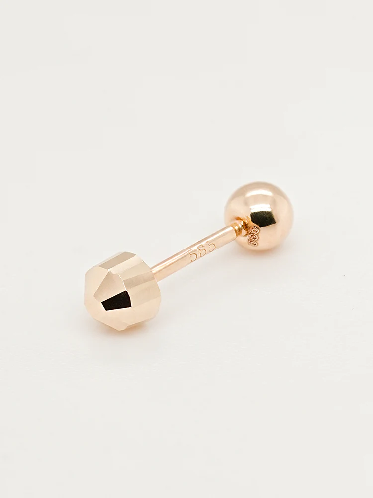 14K Solid Gold Shining Circular Cut Cartilage Earring 20G - Image 13