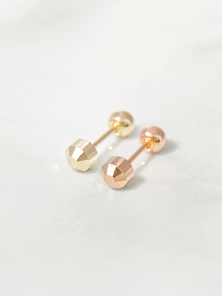 14K Solid Gold Shining Circular Cut Cartilage Earring 20G - Image 7