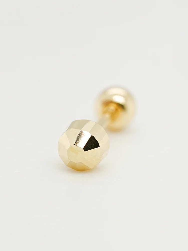 14K Solid Gold Shining Circular Cut Cartilage Earring 20G - Image 9