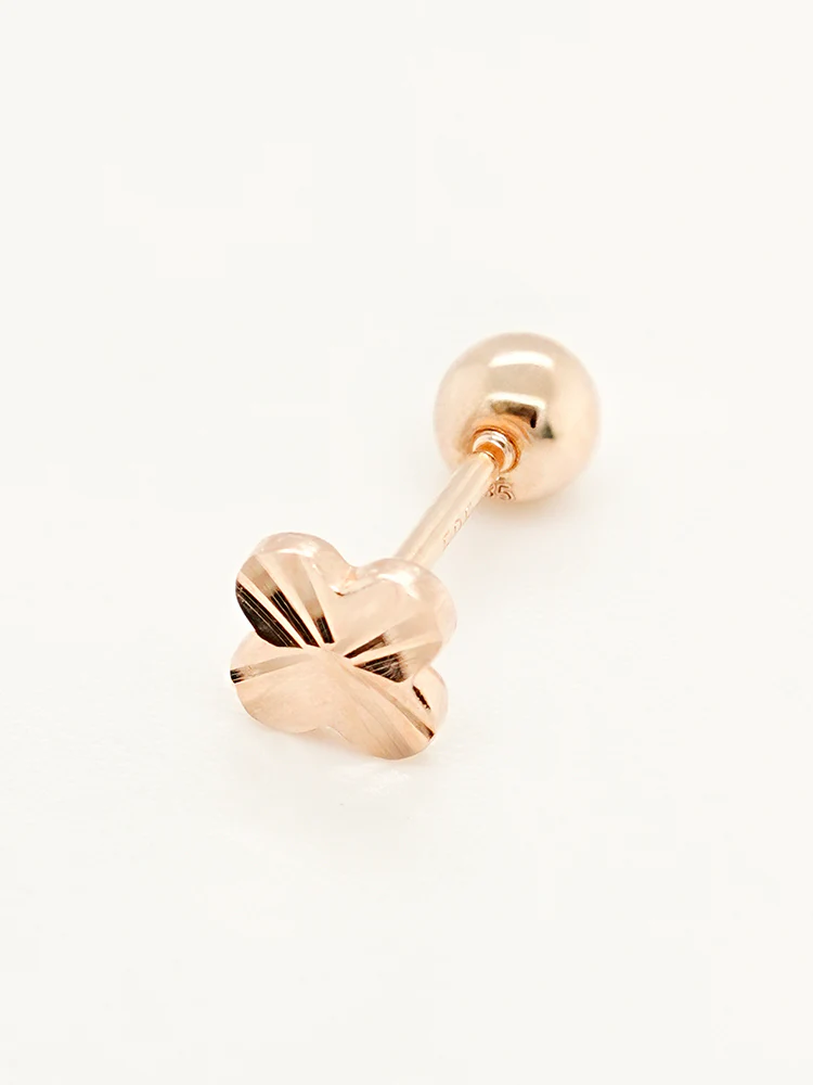 14K Solid Gold Shining Clover Cutting Cartilage Earring 20G - Image 12