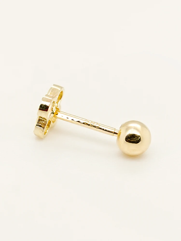 14K Solid Gold Shining Clover Cutting Cartilage Earring 20G - Image 15