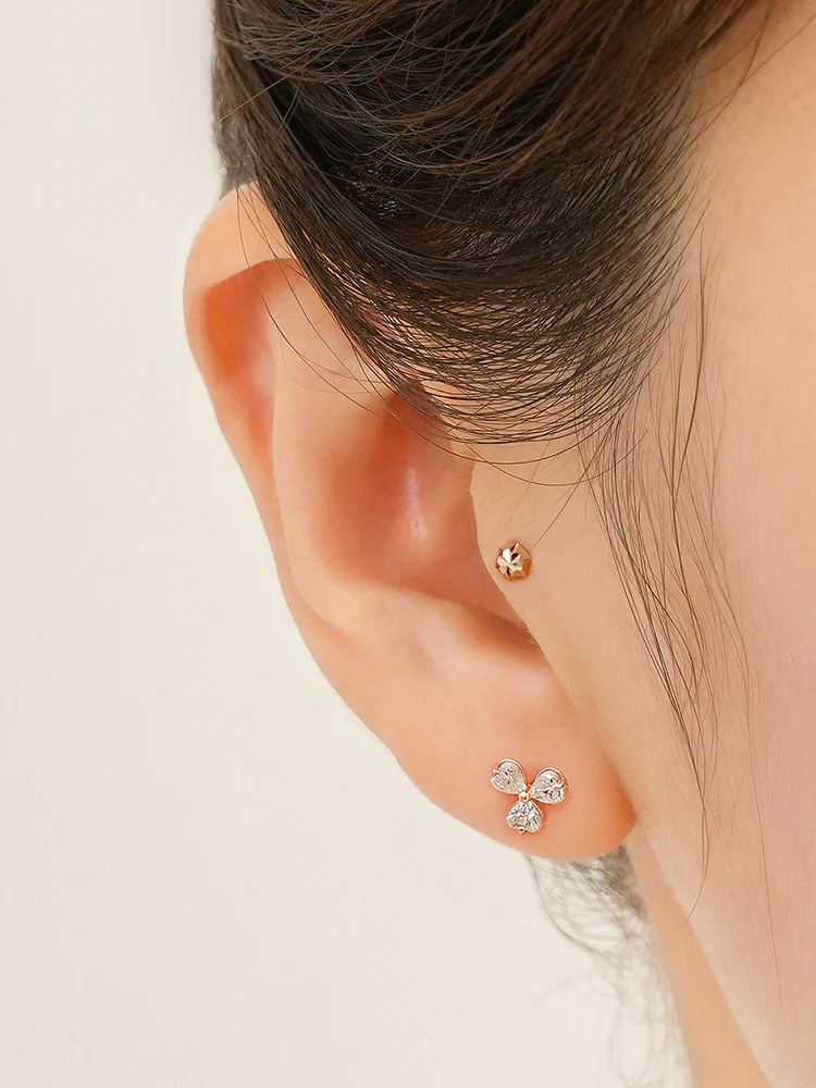 14K Solid Gold Shining Hexagonal Cutting Cartilage Earring 20G - Image 13