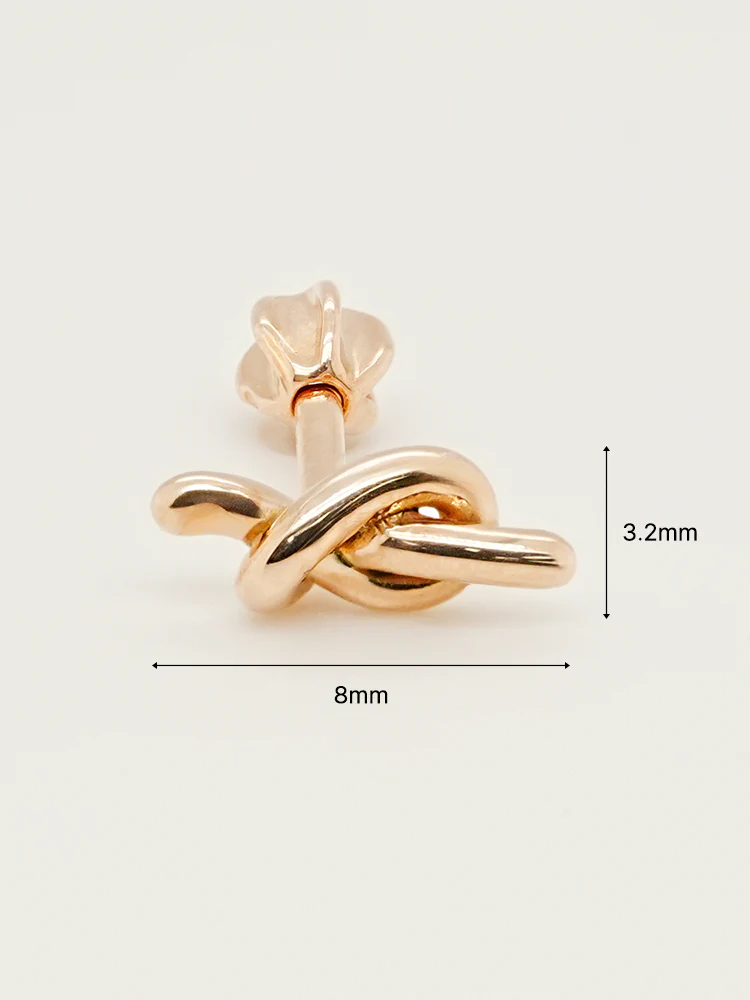 14K Solid Gold Simple Knot Point Cartilage Earring 18G16G - Image 10