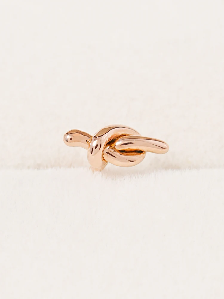 14K Solid Gold Simple Knot Point Cartilage Earring 18G16G - Image 5