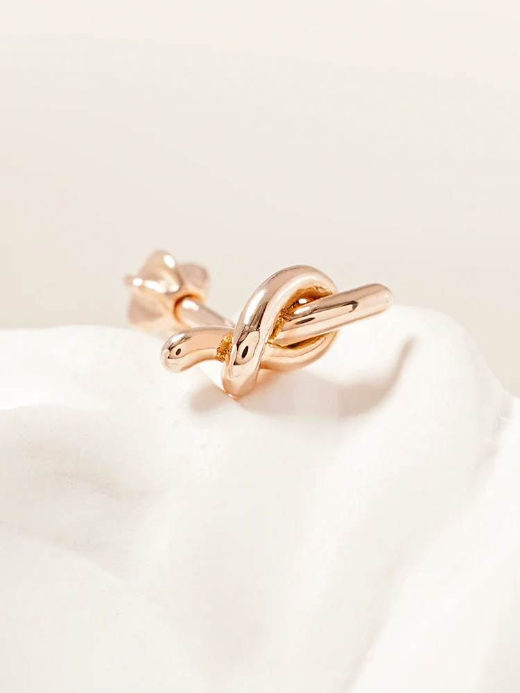 14K Solid Gold Simple Knot Point Cartilage Earring 18G16G - Image 8