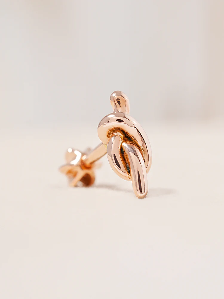14K Solid Gold Simple Knot Point Cartilage Earring 18G16G - Image 9