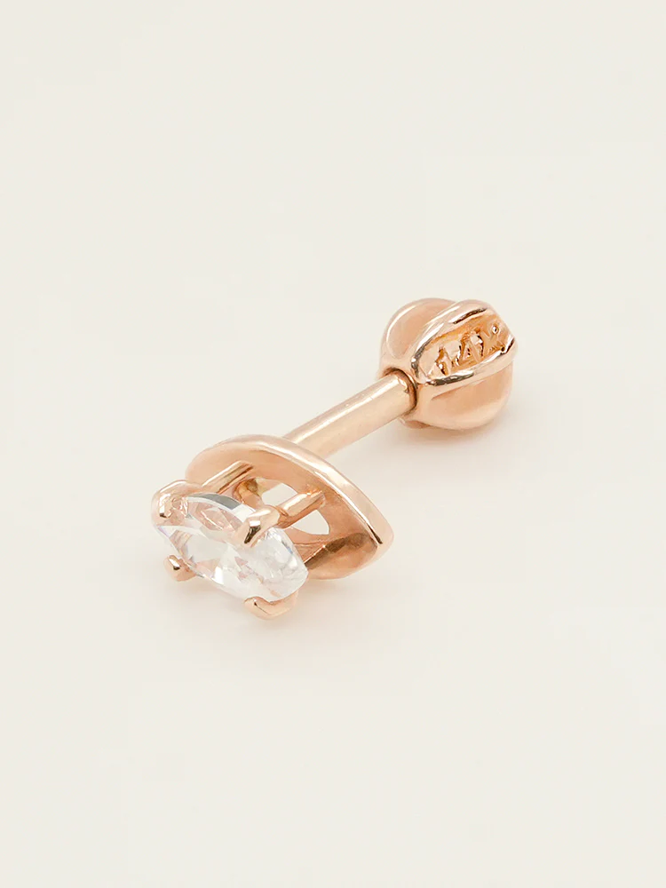 14K Solid Gold Snowflake Silhouette Crystal Cartilage Earring 18G16G - Image 16