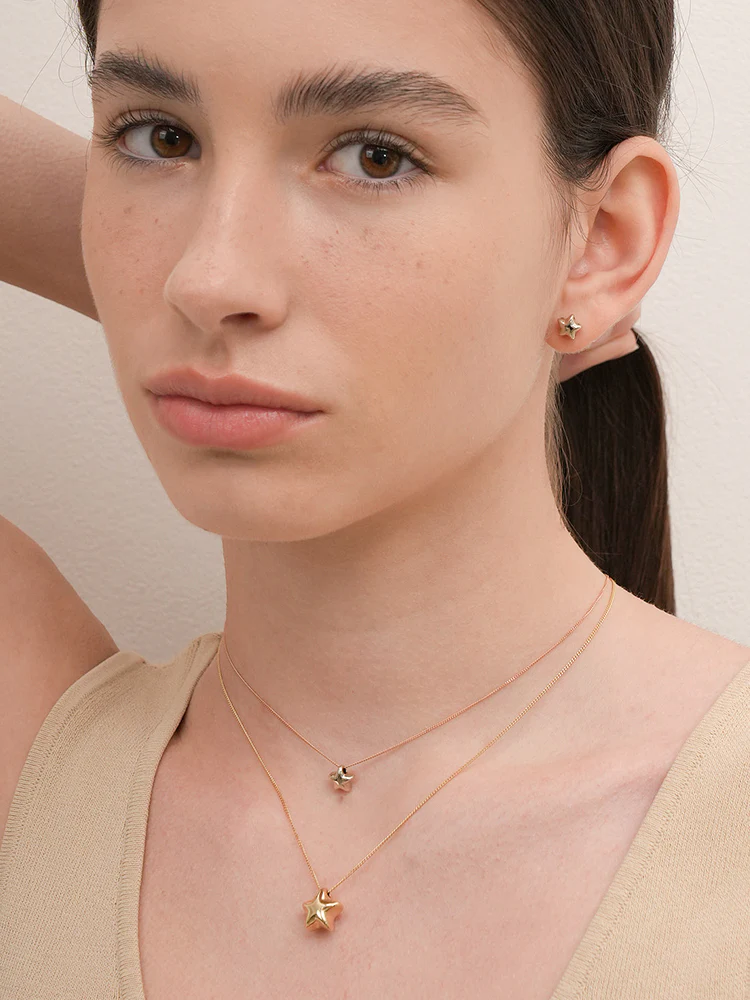 14K Solid Gold Star Golden Layer Cartilage Earring 18G - Image 11