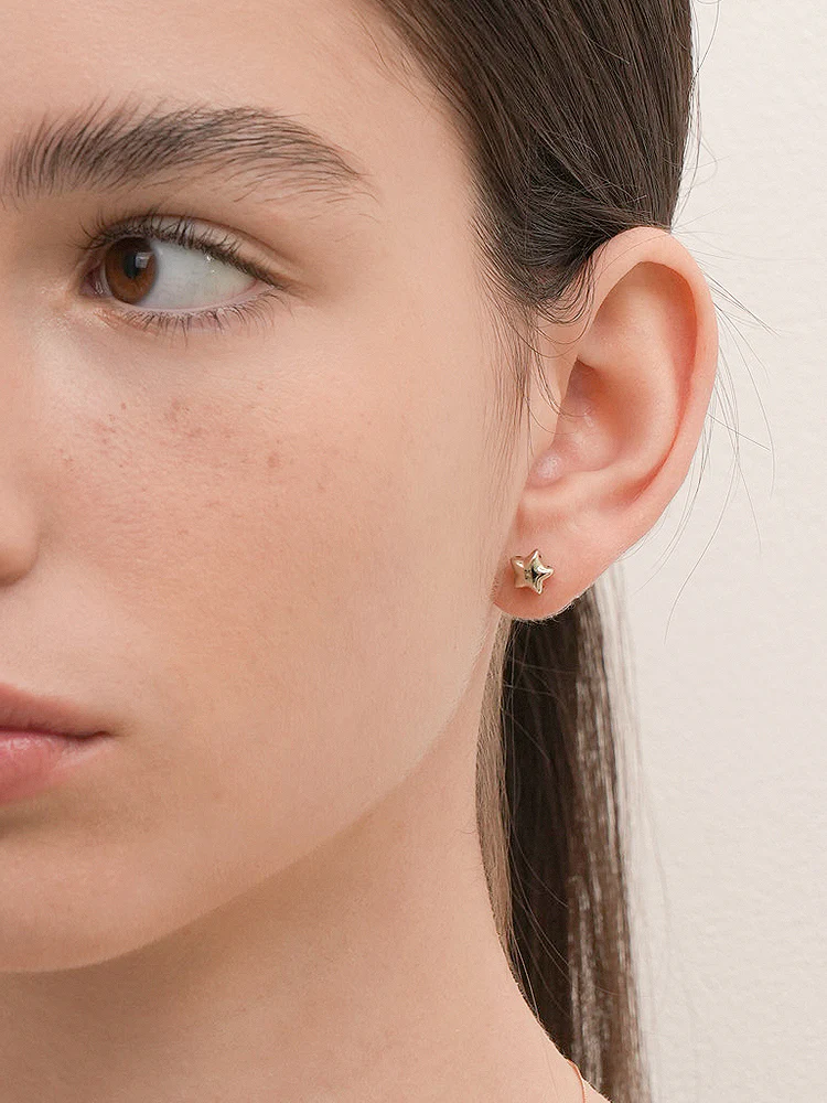14K Solid Gold Star Golden Layer Cartilage Earring 18G - Image 15