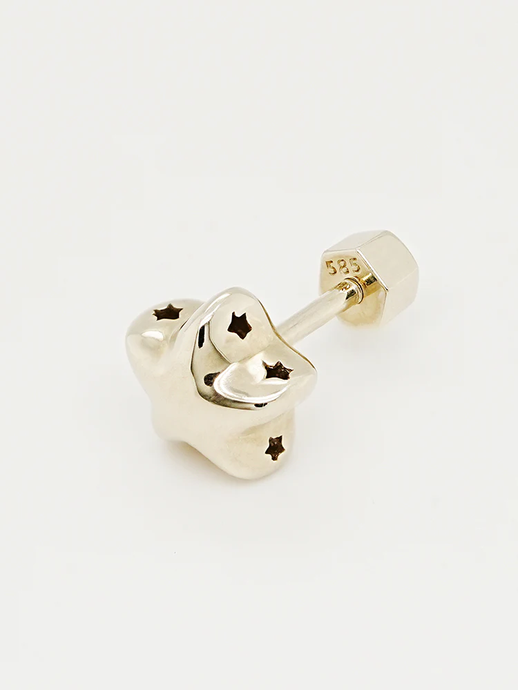 14K Solid Gold Star Golden Layer Cartilage Earring 18G - Image 22